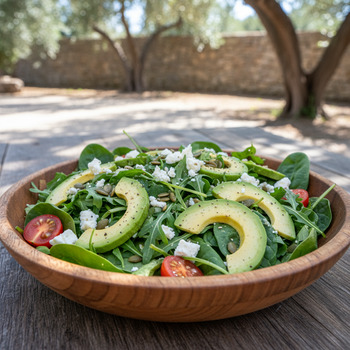 Свежий салат с авокадо и зеленью в Pinco