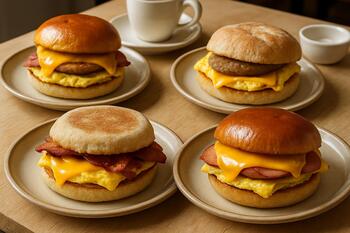 Закусочные сэндвичи на тарелках в Pinco