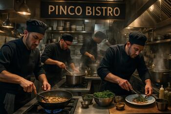 Активная работа на кухне Pinco Bistro