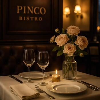 Элегантная сервировка стола в Pinco Bistro