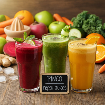 Три вида свежевыжатых соков в Pinco