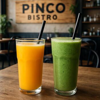 Апельсиновый сок и смузи в Pinco Bistro